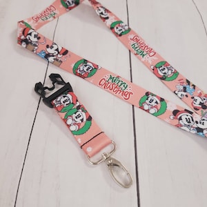 Porte-clés Mickey Lanyard avec porte-carte d'identité, idée cadeau mickey mouse, cadeau pour elle, enfants, petite amie femme petite amie maman, minnie mouse Noël