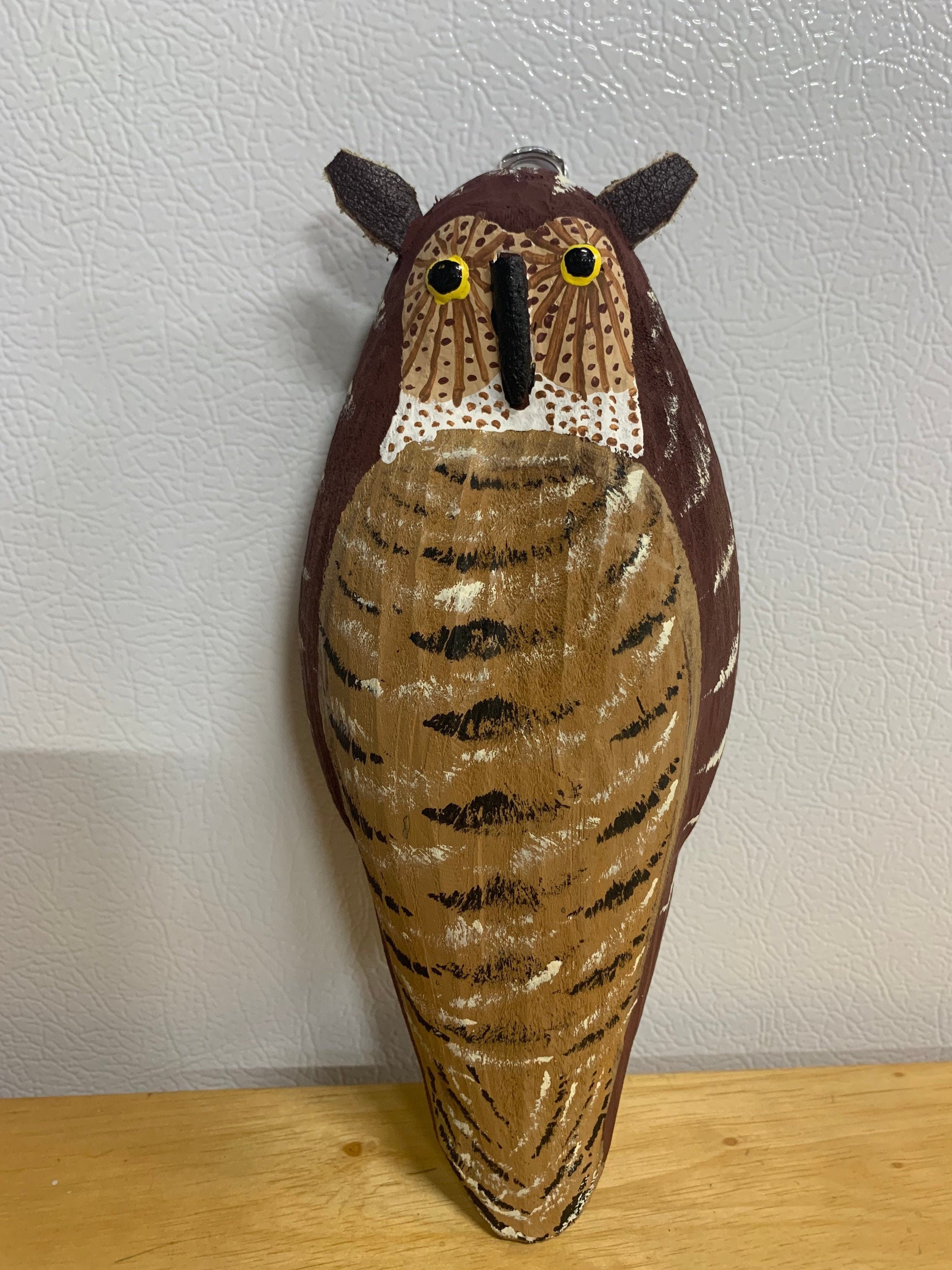 Hand Carved & Painted Wooden FolkArt Owl Etsy