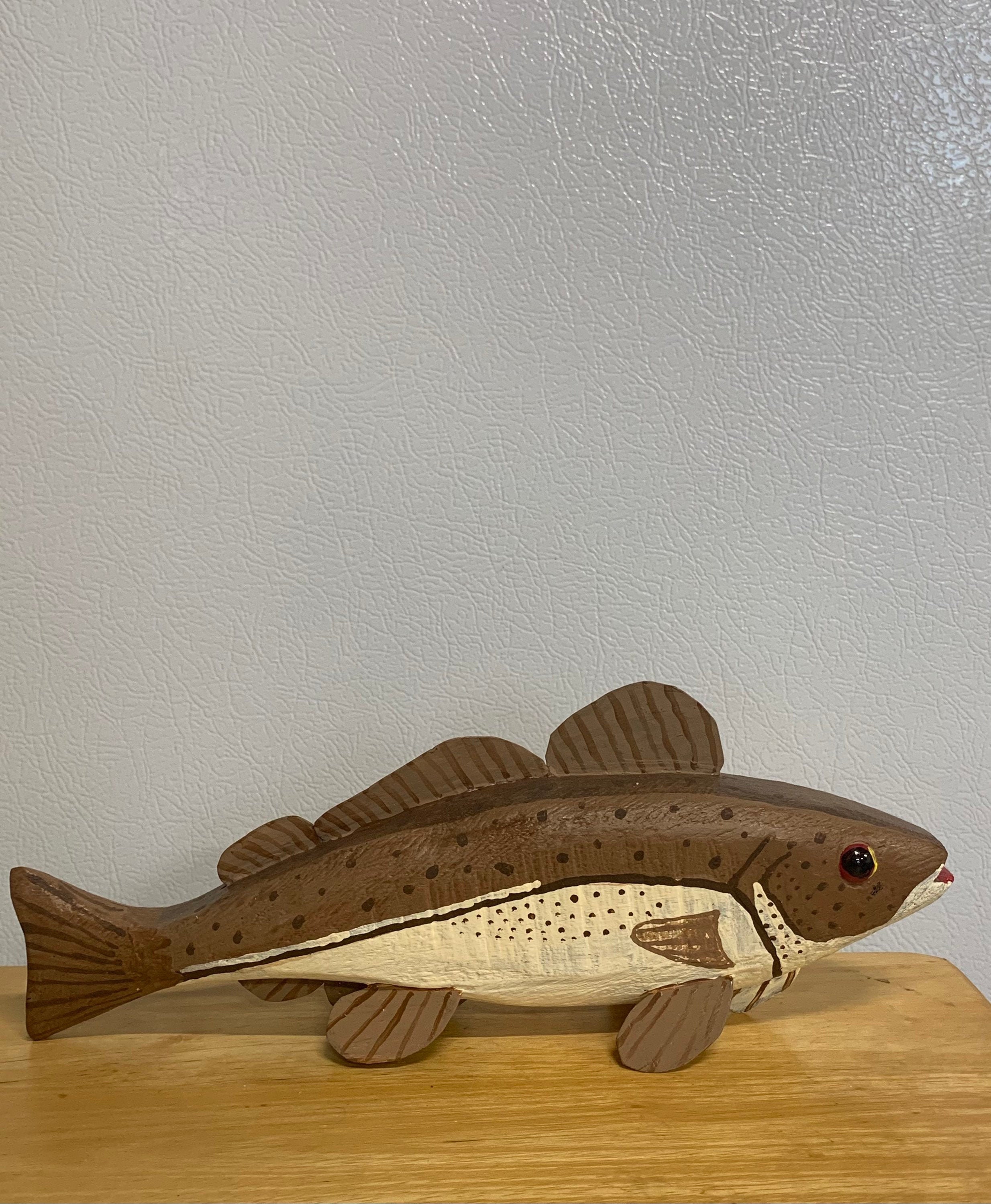Hand Carved & Painted Wooden FolkArt Fish Etsy