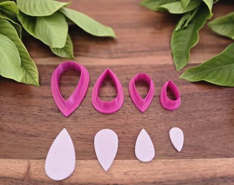 Rounded Teardrop Polymer Clay Cutter | Raindrop Earring Cutter
