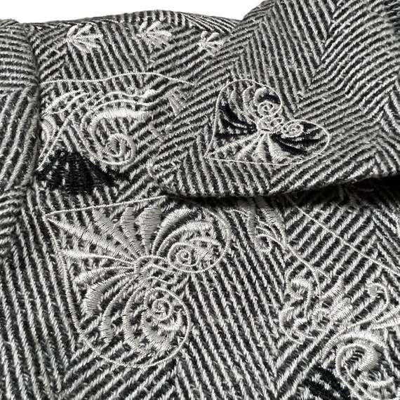 1970s Vintage Floral Embroidered Herringbone Wool… - image 8