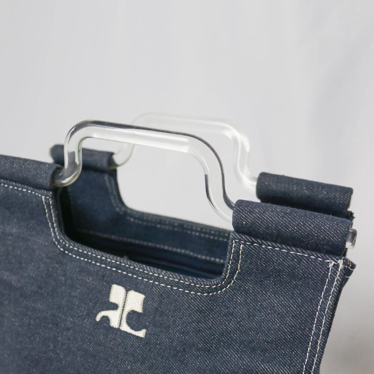 Iconic Courreges Logo Denim Tote Bag | 00s Archive Avant Garde 