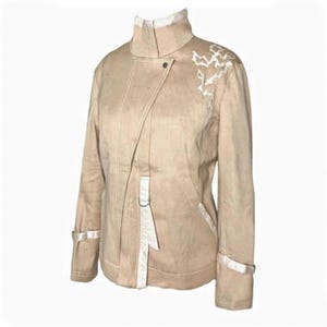 Rare 3.1 Phillip Lim Asymmetric Jacket | 4 M Archive Futuristic Appliqué Abstract Embroidered High Neck Stand Collar Blazer