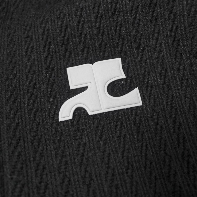 Courrèges Logo Patch Mock Neck Batwing Wool Jacket image 7