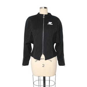 Courrèges Logo Patch Mock Neck Batwing Wool Jacket image 4