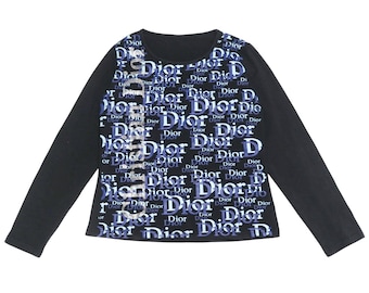 00s Christian Dior Monogram Text Print Top | S M Archive Y2K