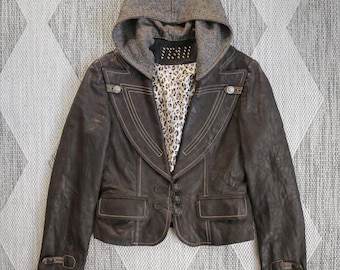 Reworked Cowhide Leather Jacket - Size M