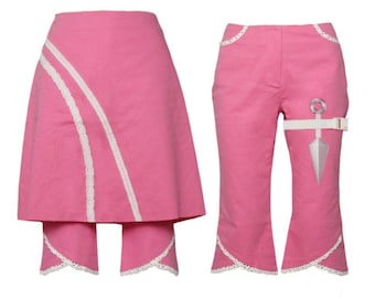 kunai print skirt and shorts two-piece set