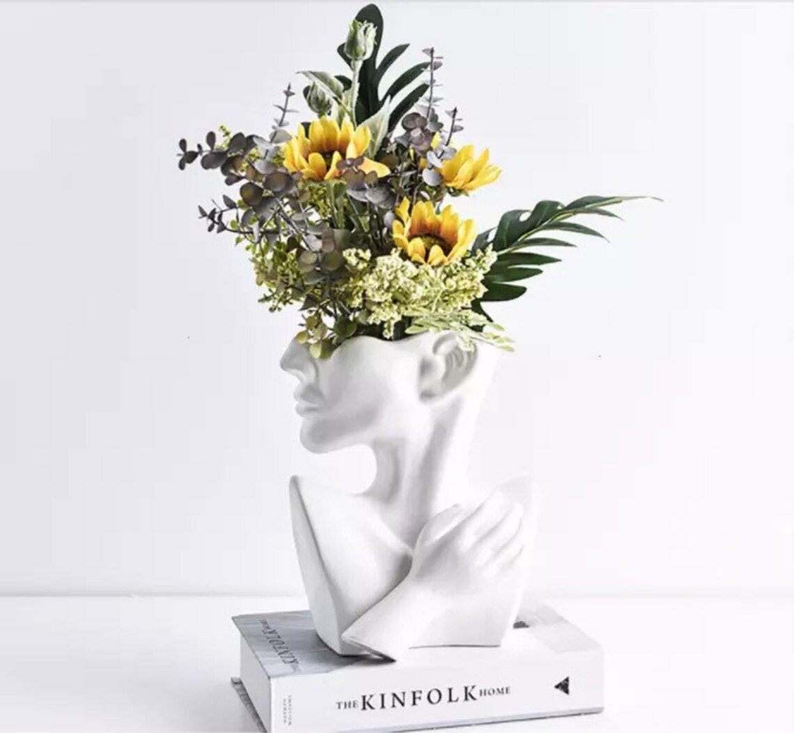 Ceramic head vase Etsy