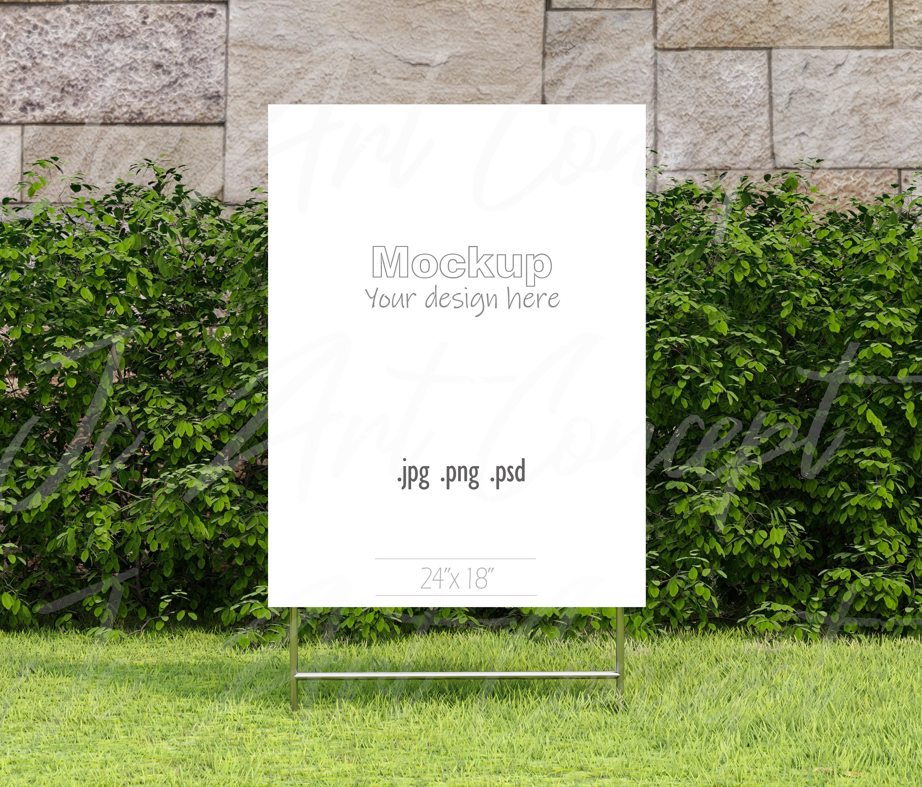 Download Vertical Yard Sign Mockup Show Here Your Yard Sign Mockup Etsy