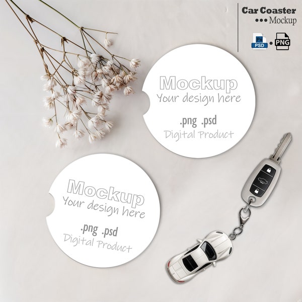 Car Coaster Mockup Car Coaster Png Car Coaster Mockup Canva