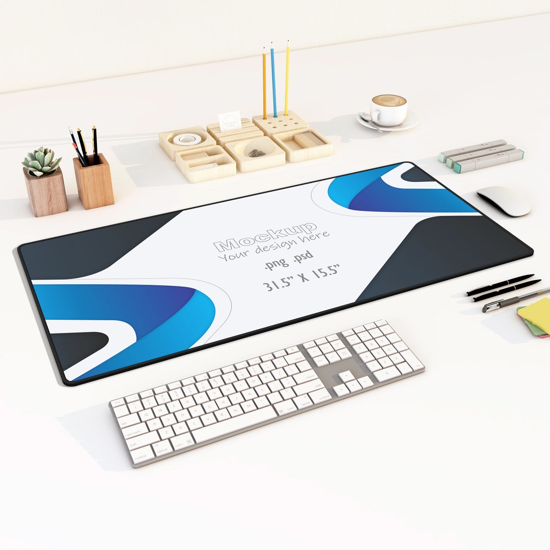 Desk Mat Mockup 31.5x15.5 Mousepad Mockup Desktop Mat Mockup Mousepad