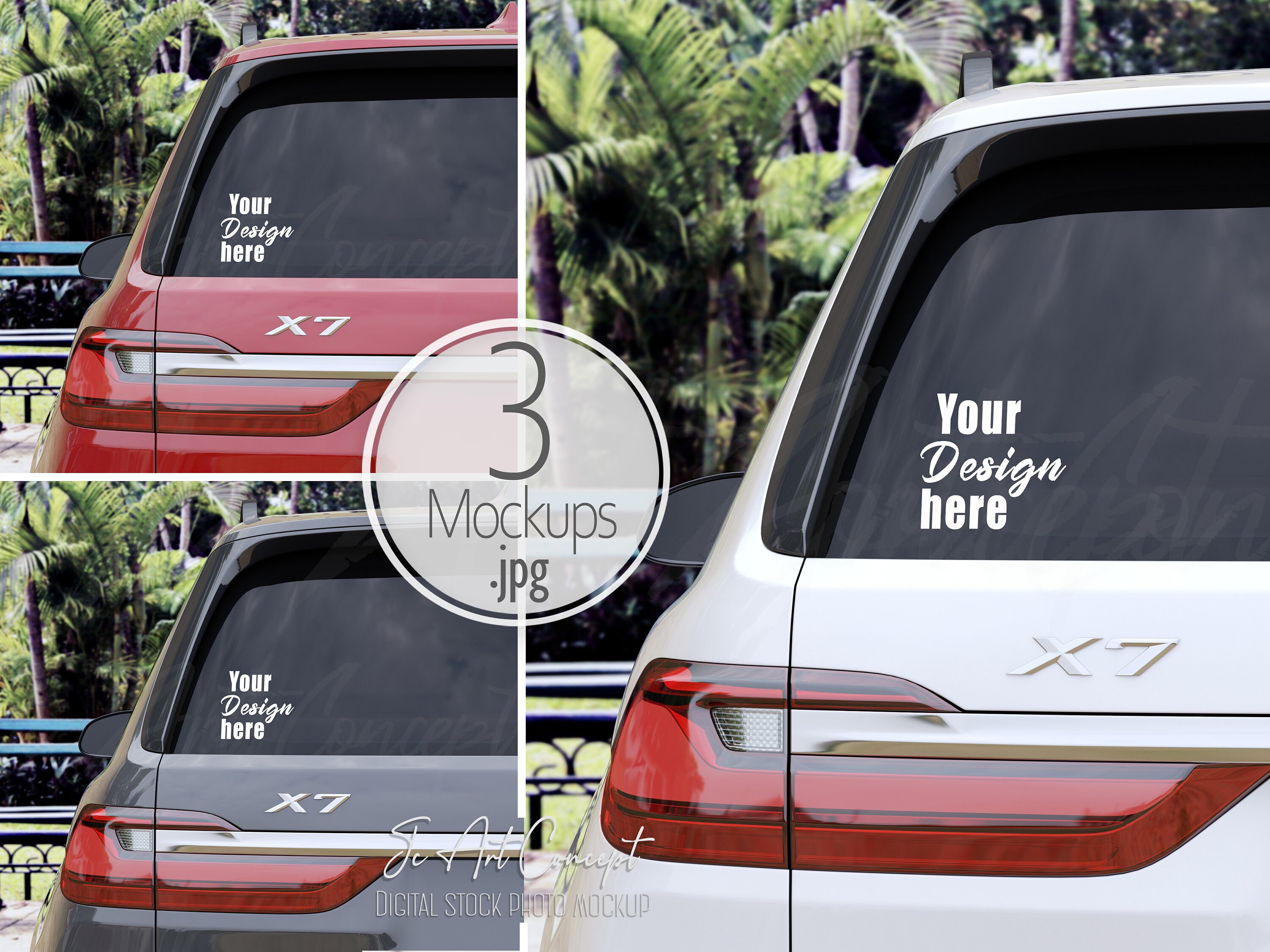 Car Window Decal Mockup for Your Car Decals Presentation. Car Etsy