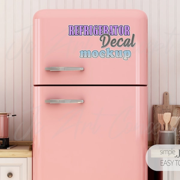 Refrigerator mock up, Sticker mockup, Decal mockup, Vinyl decal mockup,  Fridge Mockup, Fridge magnet mockup