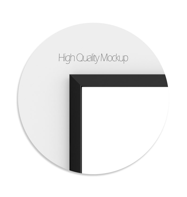 Download 11x17 Black Frame Mockup on White Plain Wall Background ...