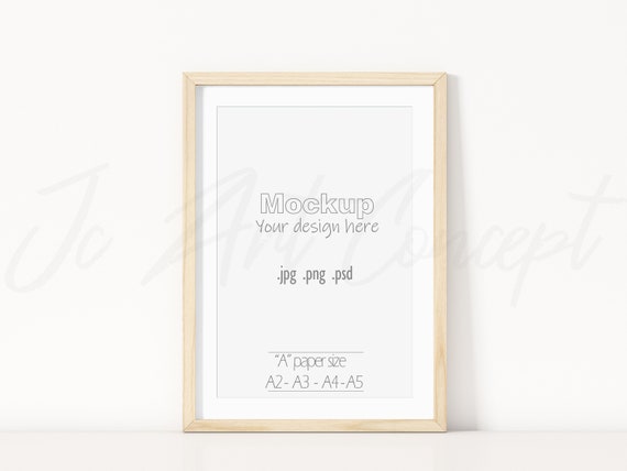 Frame Mock up for A2 A3 A4 A5 Size Paper. Show Here Your Picture