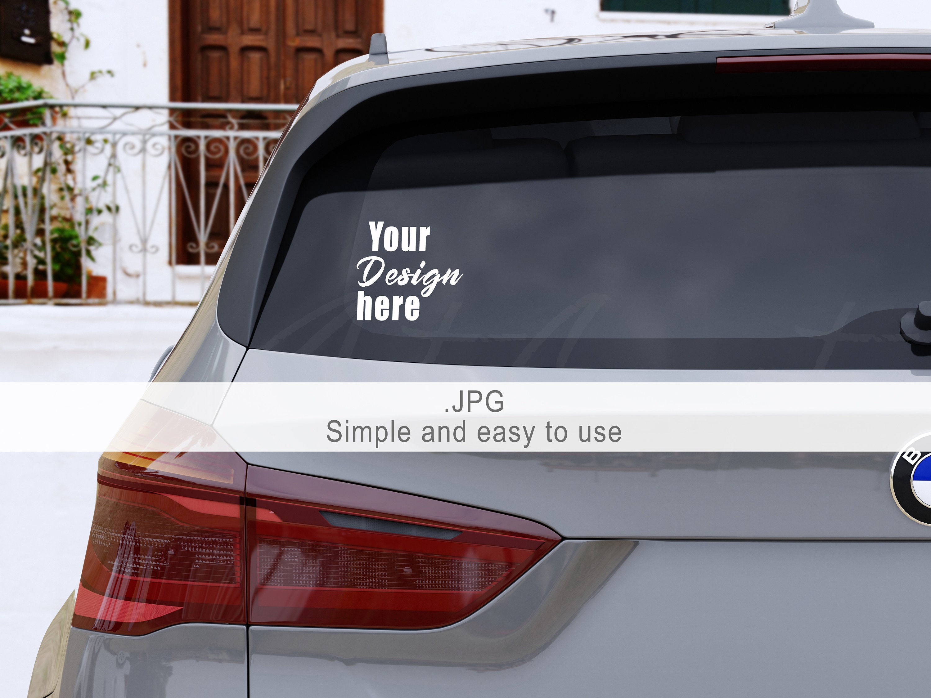 Car Decal Mockup for Your Car Decals Presentation. Car Window Etsy