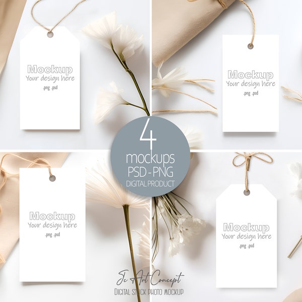 Tag Mokcup Gift Tag Mockup Transparent Favor Tag Mockup Boho Tag Mockup Bundle Thank You Gift Tag Mockup