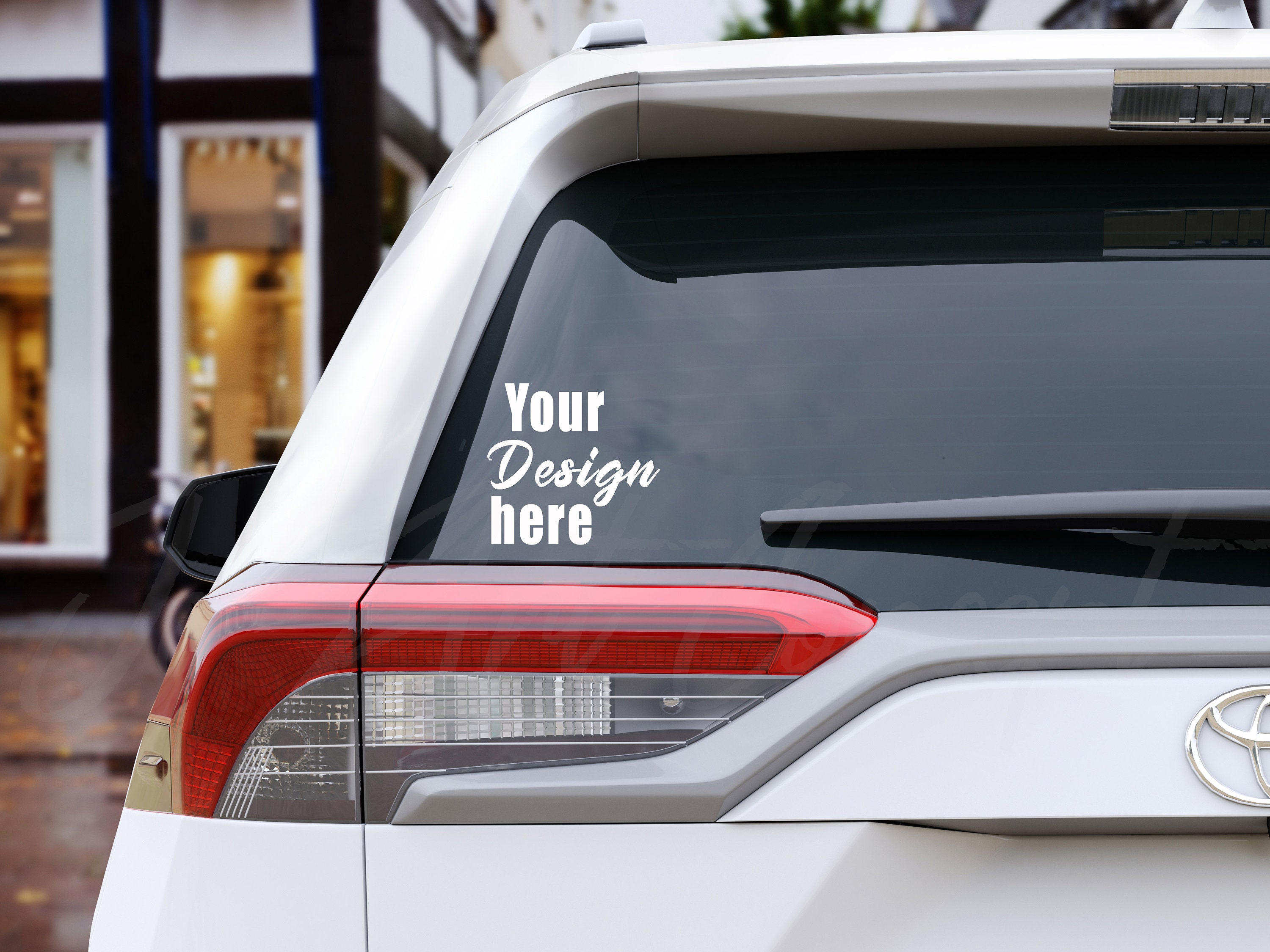 Car Decal Mockup for Your Car Decals Presentation. Car Window Etsy