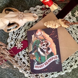 Cartão A6 enfeitado à mão Merry Krampus