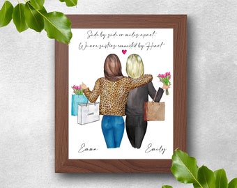Sister Print Bestie Gift Sister Gift Family Portrait Digital Download Sister Birthday Gift Sister Moving Gift Big Sis Little Sis