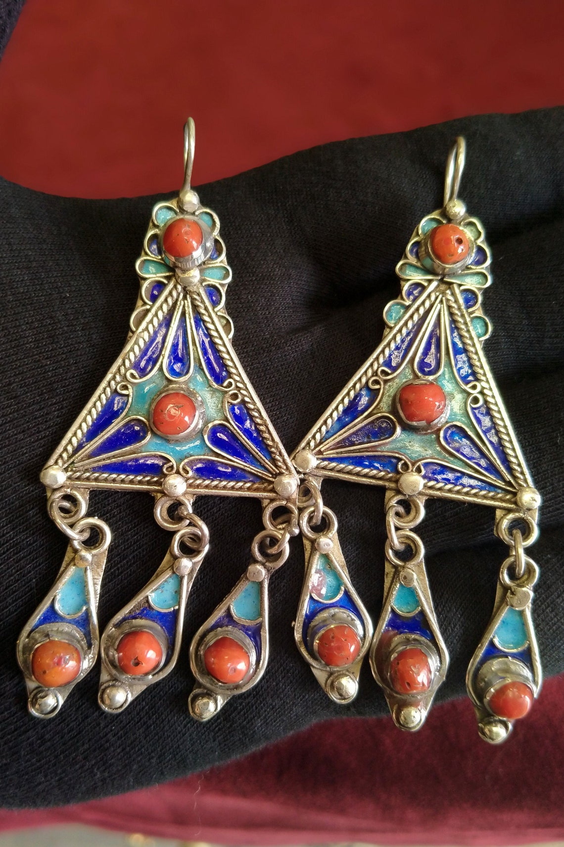 Berber antique earrings Berber Fibula Amazigh earrings boho | Etsy