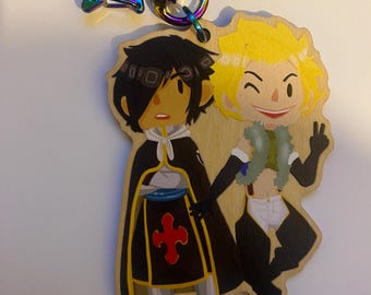 Llavero con dije de dragones gemelos de Fairy Tail
