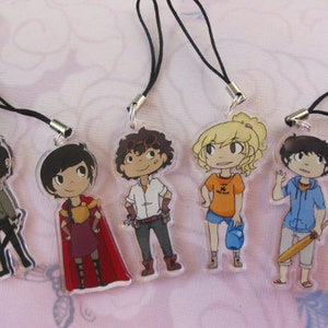 Percy Jackson inspired clear acrylic phone charms