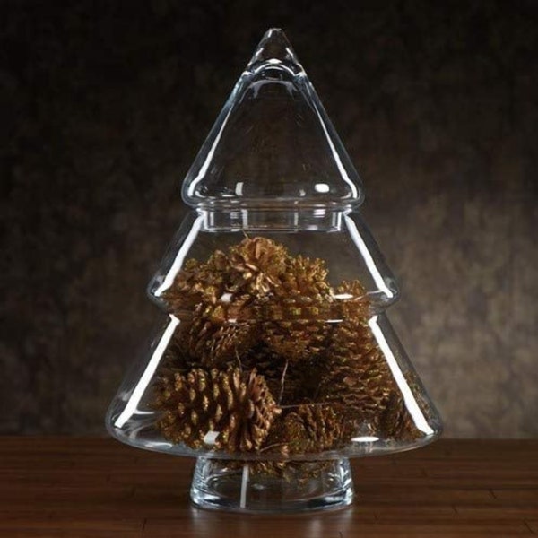 Pot de stockage en verre pour arbre de noël, 30.5cm, pour bonbons, biscuits, friandises, magasin