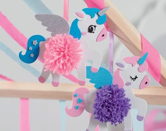 Set van 2 Maak je eigenUnicorn Pom Pom Creations Kits voor kinderen Creatieve doe-het-zelf kunstknutsels met strasssteentjes voor kinderen Jongen Meisje