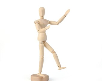 H22 cm Mannequin de dessin de mannequin d'artiste en bois avec articulations flexibles, mannequin d'artiste humain en bois avec support, modèle de dessin de croquis d'artiste