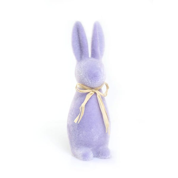 H30 cm (environ) Lapin floqué Pâques Décorations pour la maison Statues et sculptures Chambre à coucher Creative Desktop Figurines d'animaux Décoration d'intérieur mignonne