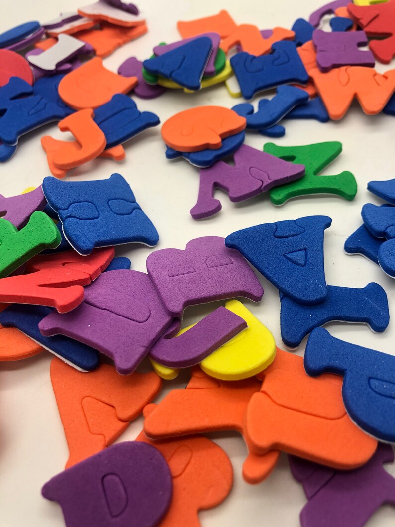 100 Pieces Letter/number Colour Foam Stickers 3 X 2.5cm Etsy