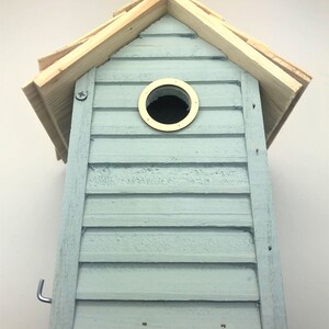 Hölzern Garten Vogel Nistkasten Haus Mit 30mm Lochgröße Geeignet Für viele Kleine Garten Vögel Dicke Konstruktion Mit Hängenden Haken / Schlaufe Blue House