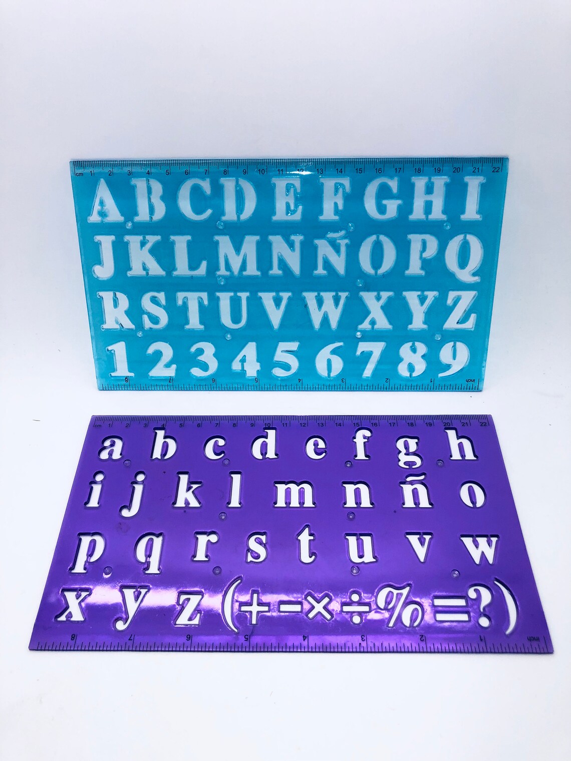 2 Pieces Numbers & Letters Stencil Ruler Set Great for Etsy