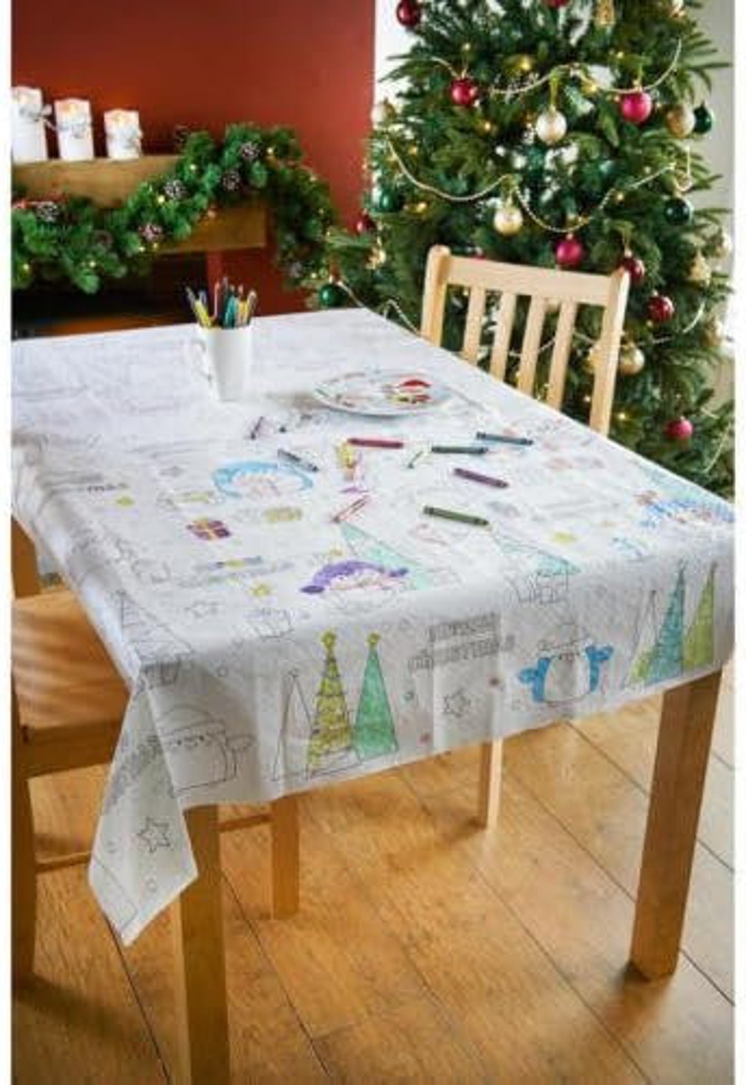 DIY Colour Your Own Christmas Table Cloth Kids Colouring-in - Etsy