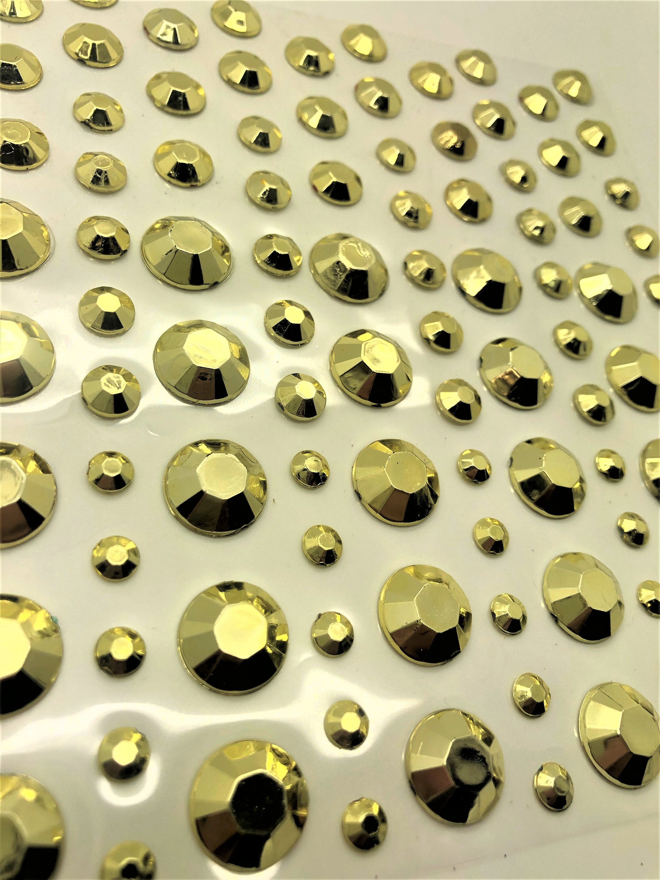 100 Pieces Self Adhesive Gold Rhinestone Gems Diamantes Etsy