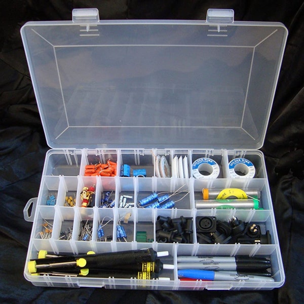 Plastic Storage Box 24 Or 18 Compartment - Ideal For Keepsakes , Craft Materials , Fixing , Bits & Bobs ( Removable Dividers )