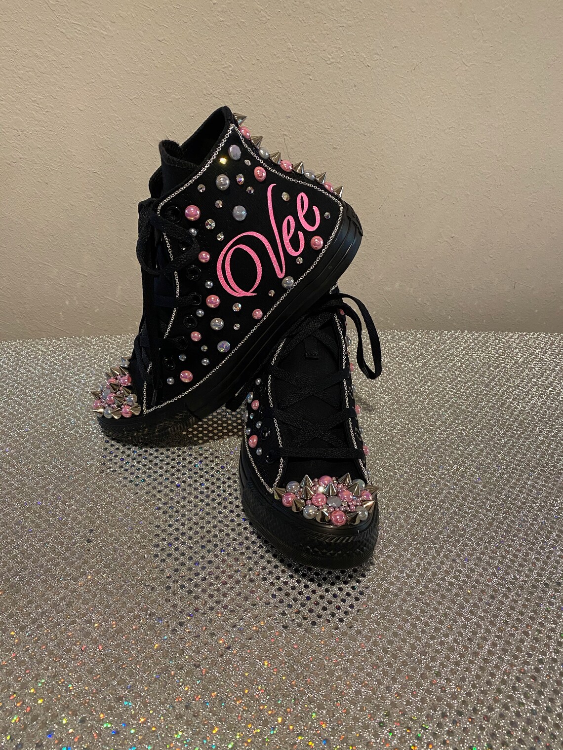 Custom Pink and Black Shoes Pink and Black Inspired Custom Etsy