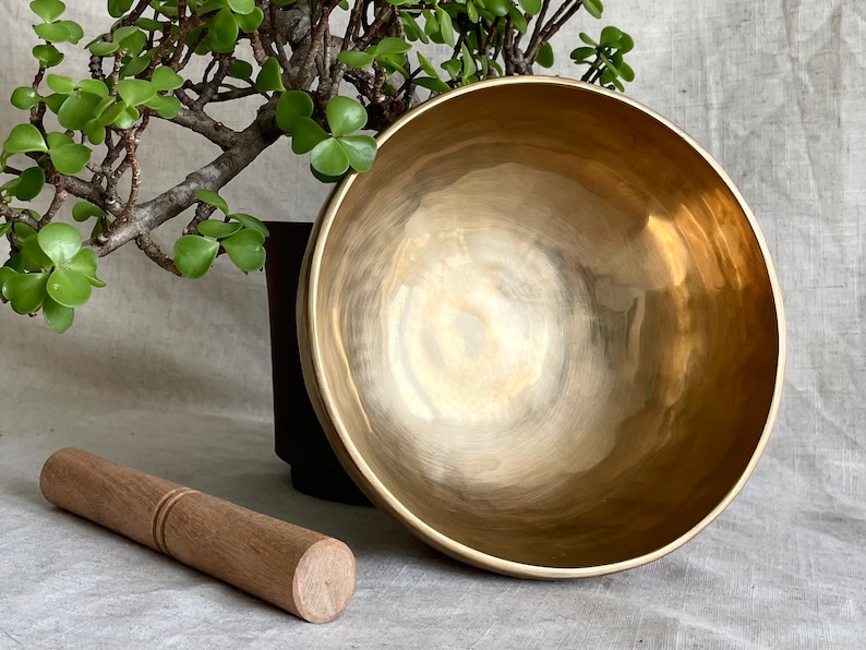 Extra large handmade brass singing bowl with stick large Etsy