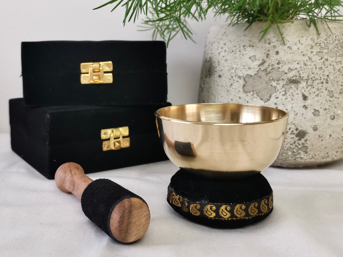 Brass singing bowl gift set singing bowl with stick and Etsy