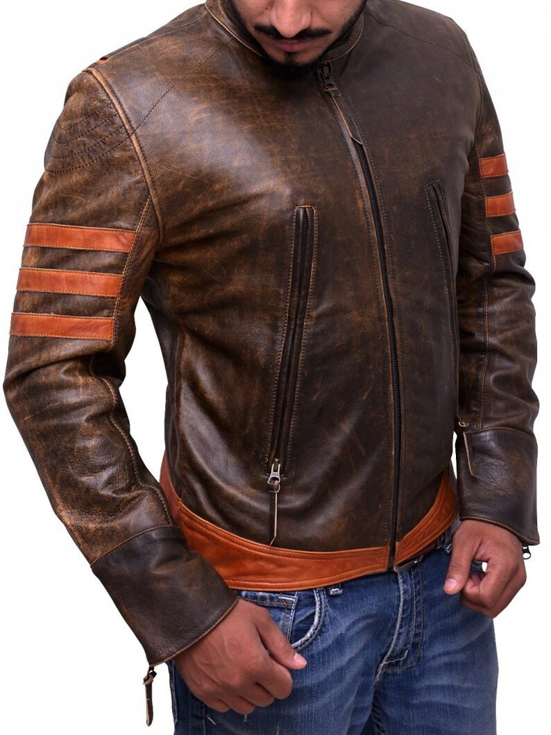 X Men wolverine Origins Bomber style Brown Real Leather Jacket | Etsy