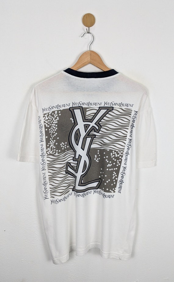 Vintage Yves Saint Laurent T-Shirt Monogram YSL Pour Homme