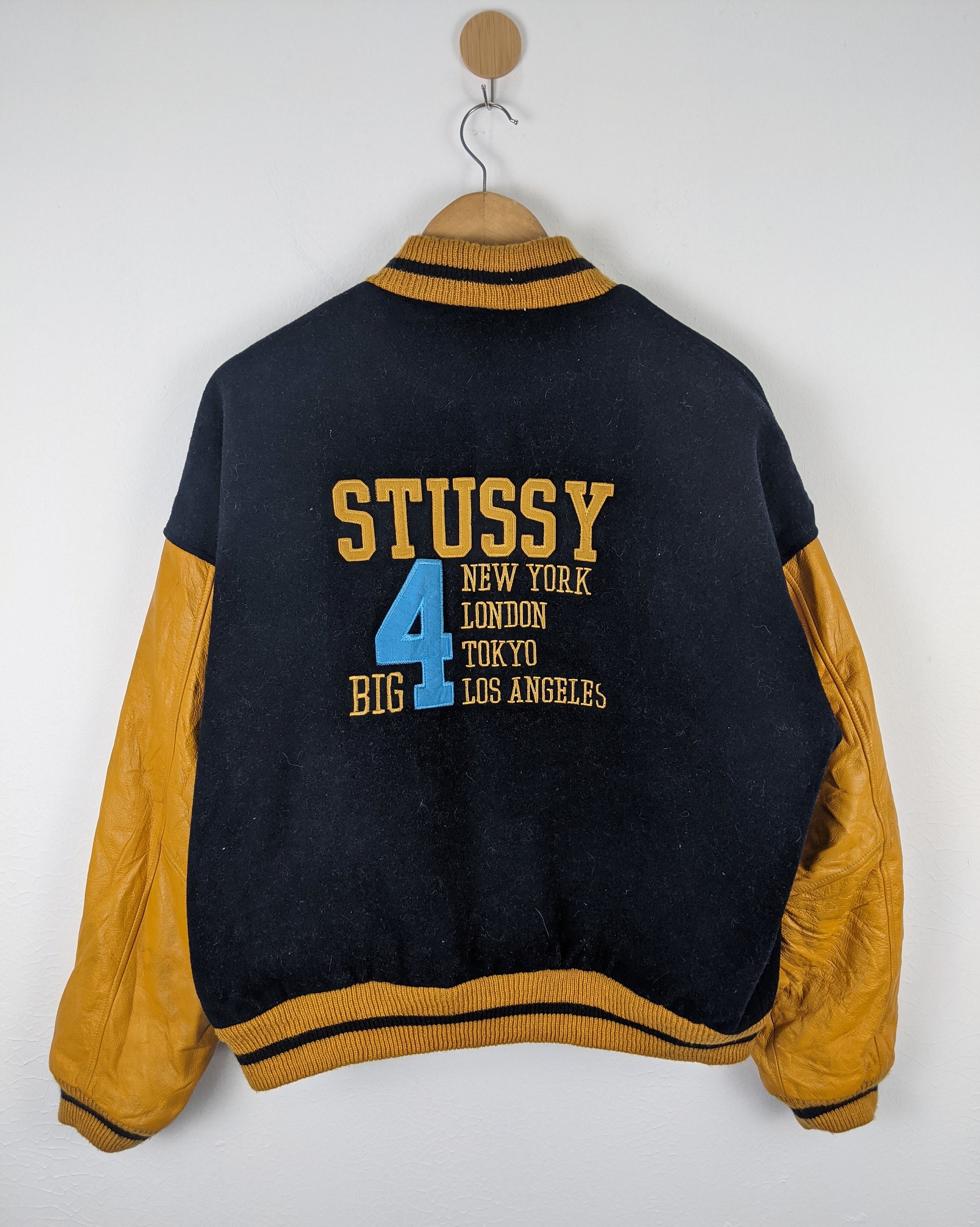 Vintage Stussy Big 4 City Varsity 90s 1997 Jacket Size: US M