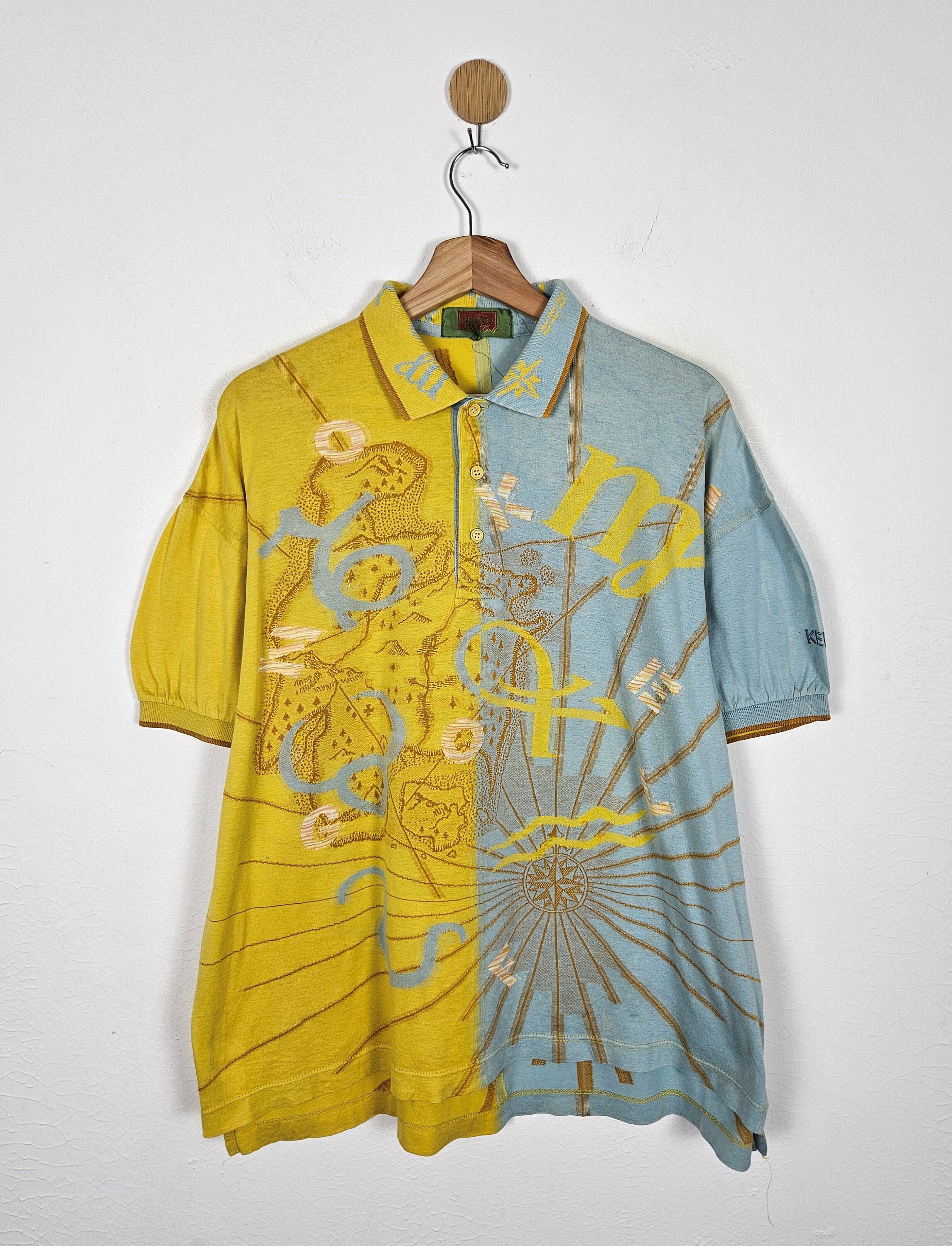 DakotaVintageStore Kenzo Golf Spellout Embroidery Half Zipper Shirt Polo