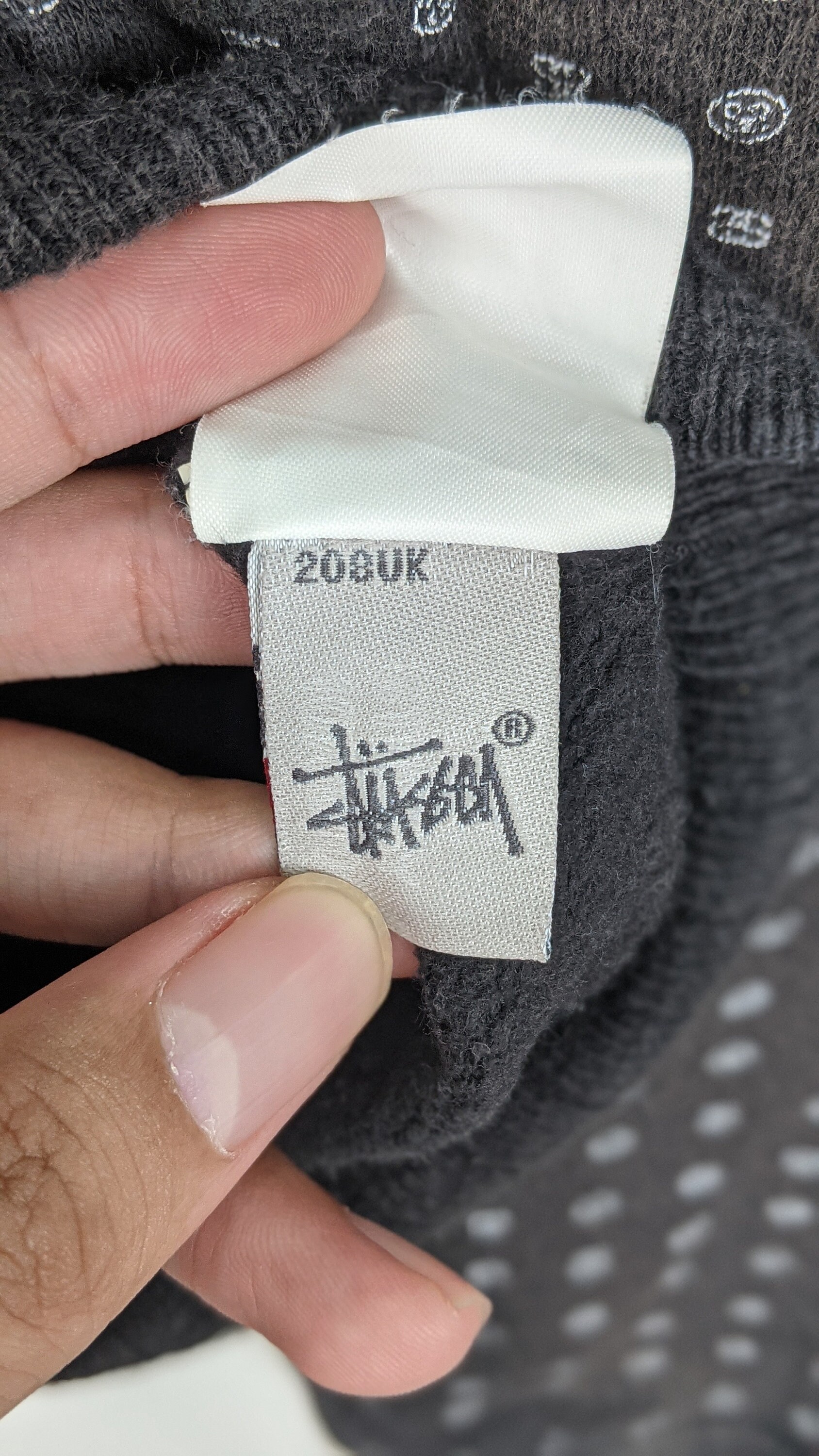 Vintage Stussy monogram zip hoodie size L - second wave vintage store