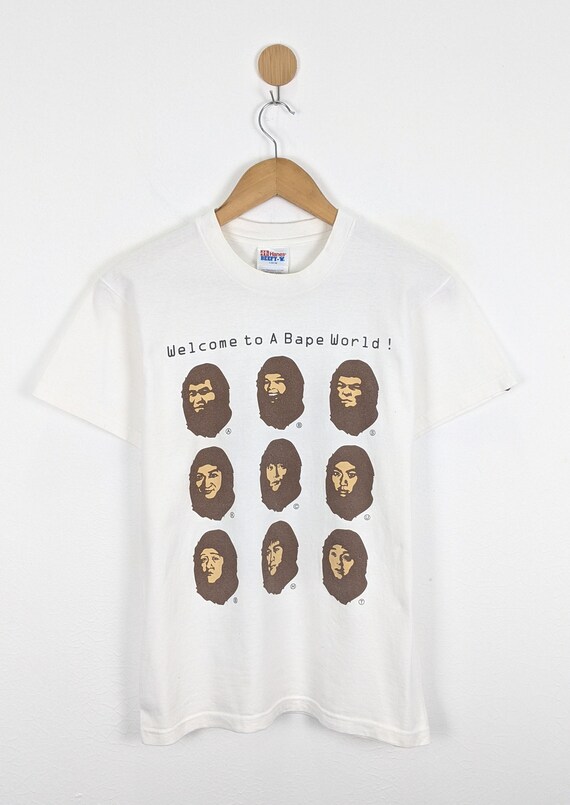 Vintage 90s A Bathing Ape Welcome to Bape World Shirt Size S