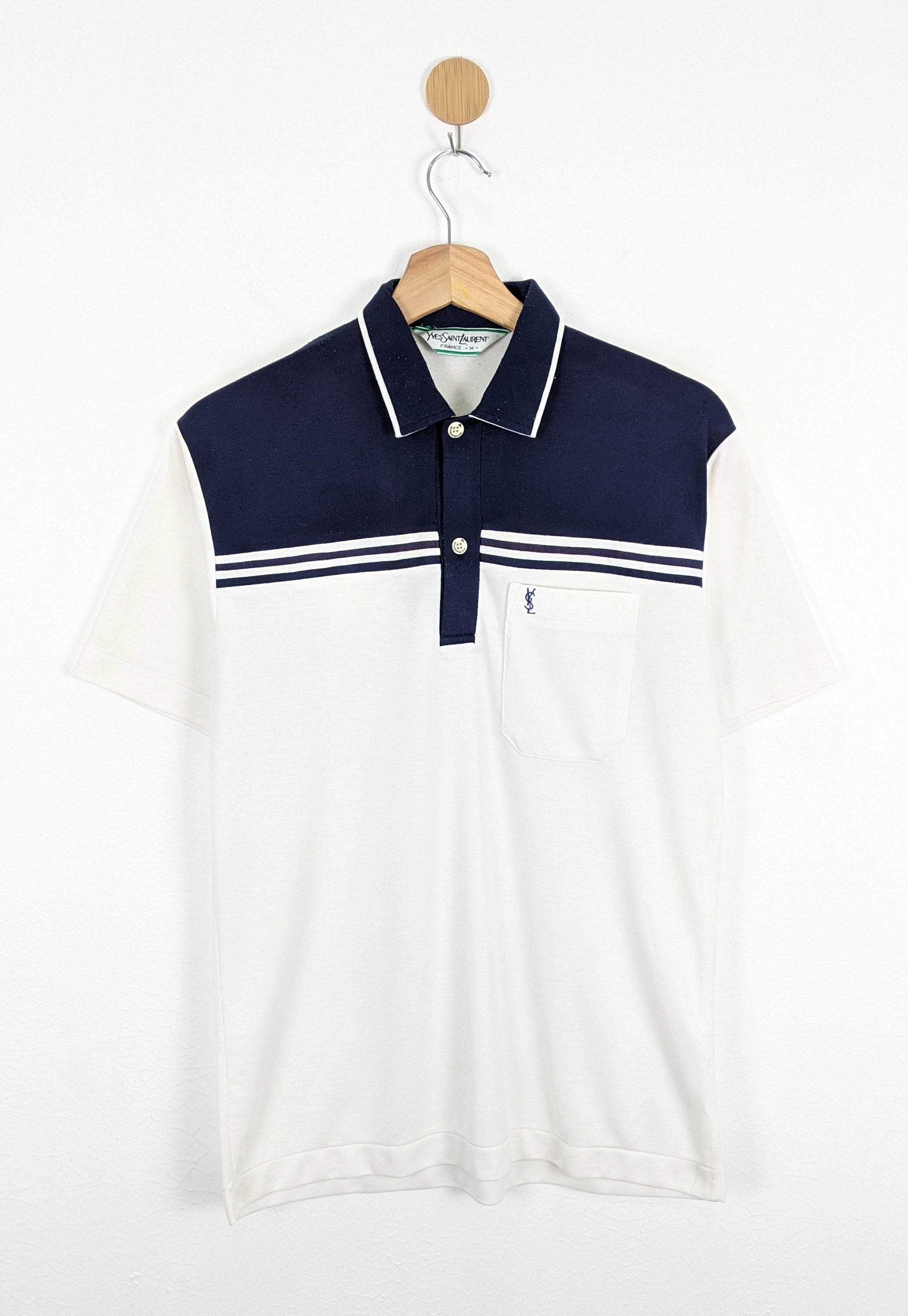 Yves SAINT LAURENT Polo Shirt S YSL Embroidered Golf Tee 