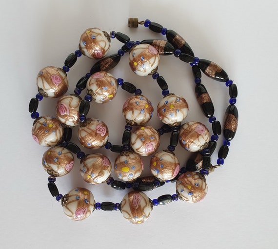 Collier Vintage B31 En Métal Et Perles De Verre Murano - Style Créateur Gripoix ?