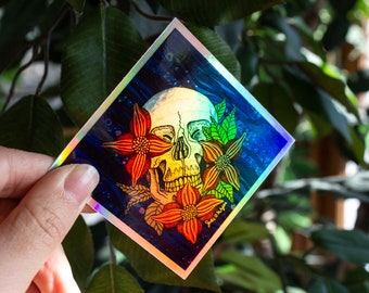 Holographic Skull Sticker